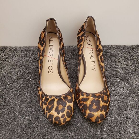 Sole society leopard print heels (size 7) - Picture 2 of 11